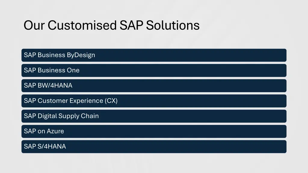 our customised sap solutions