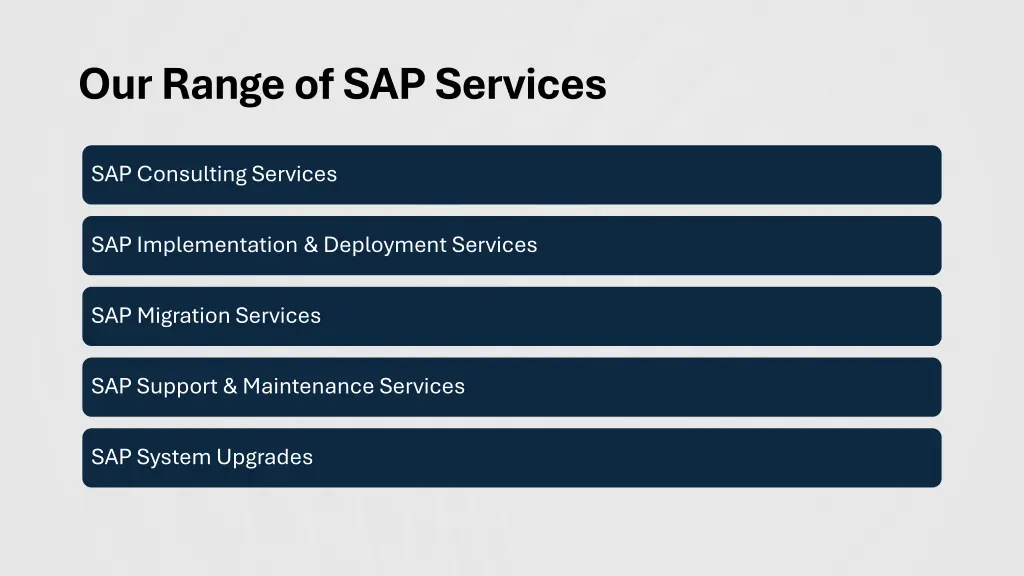 our range of sap services