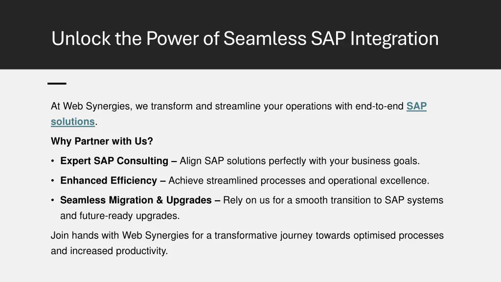 unlock the power of seamless sap integration