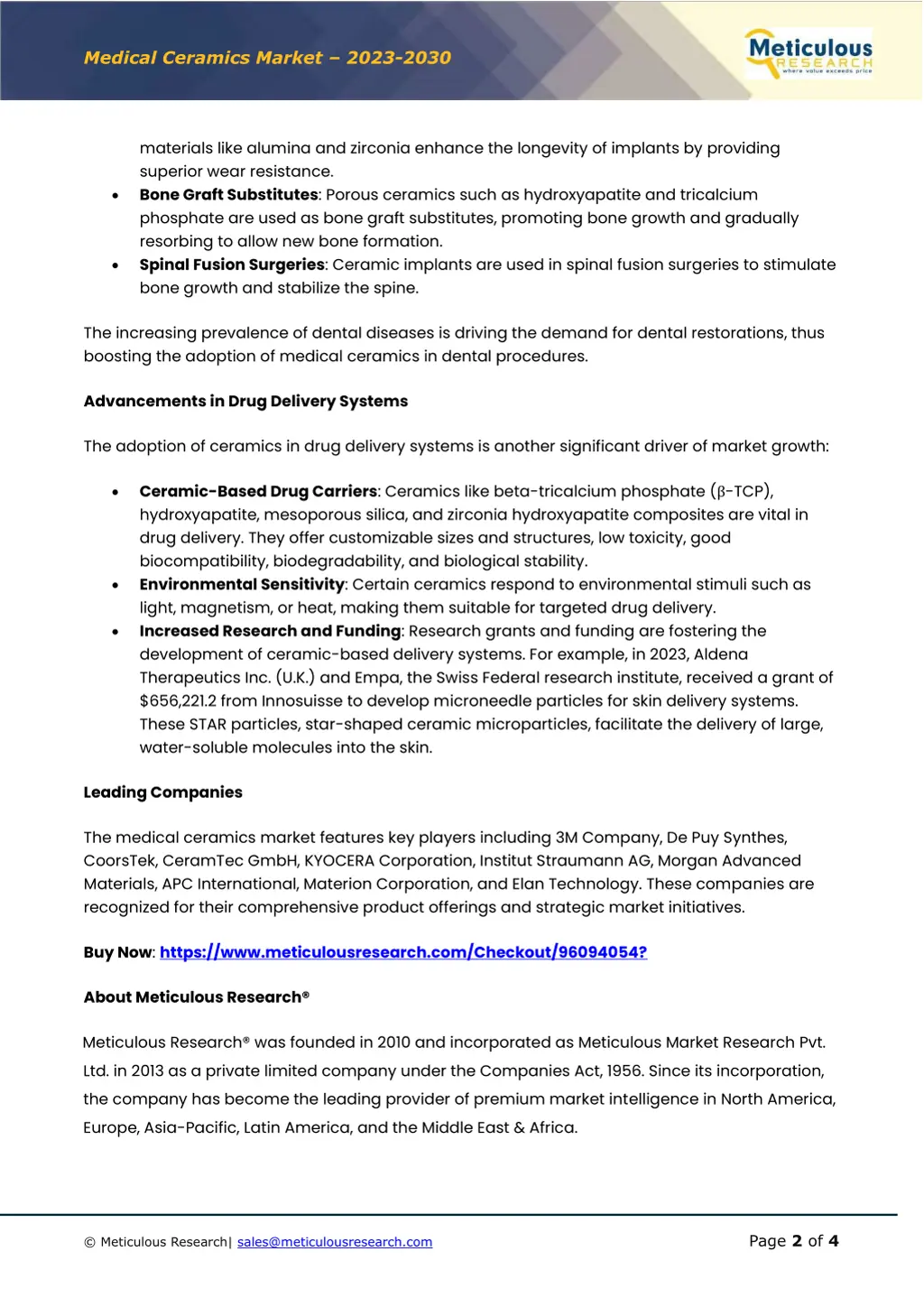 medical ceramics market 20 2 3 20 3 0 1