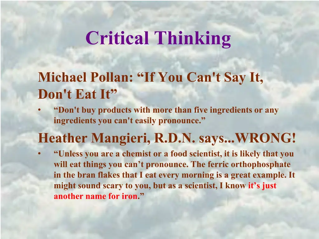 critical thinking 1