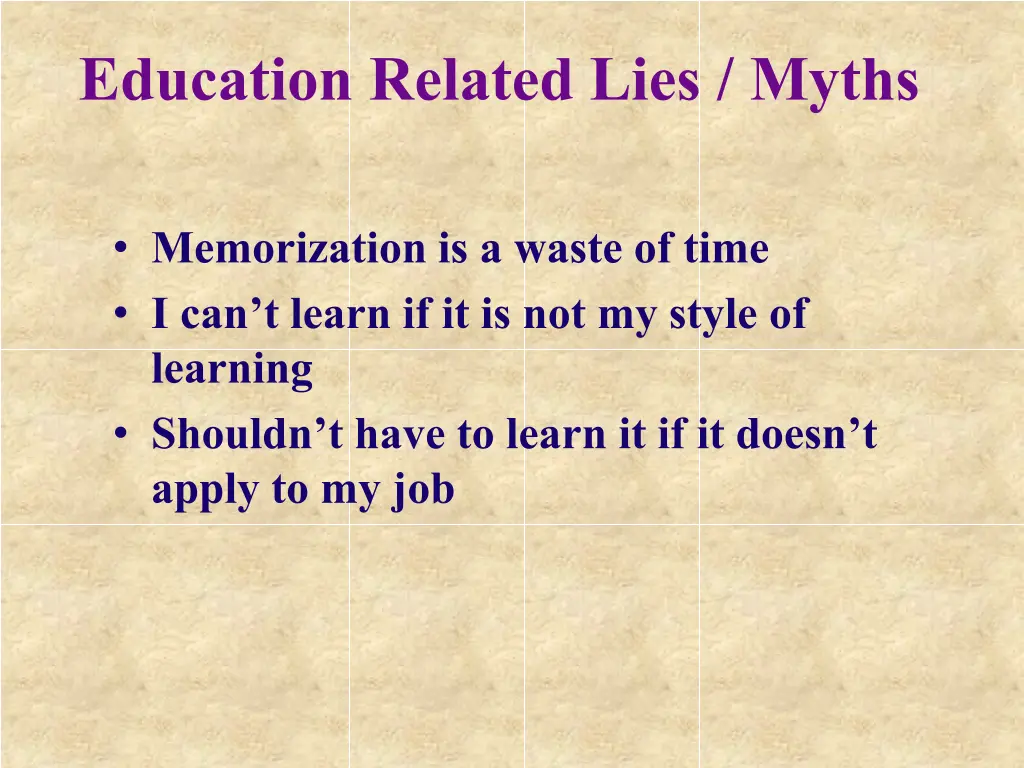 education related lies myths