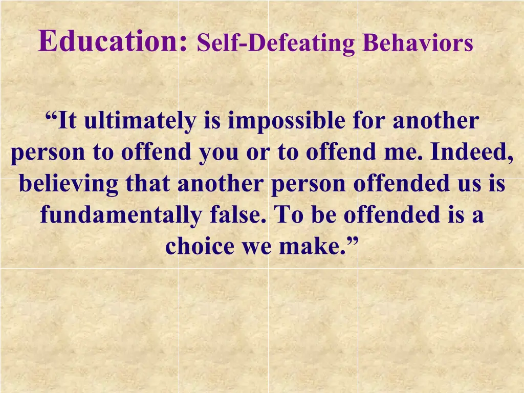 education self defeating behaviors 1