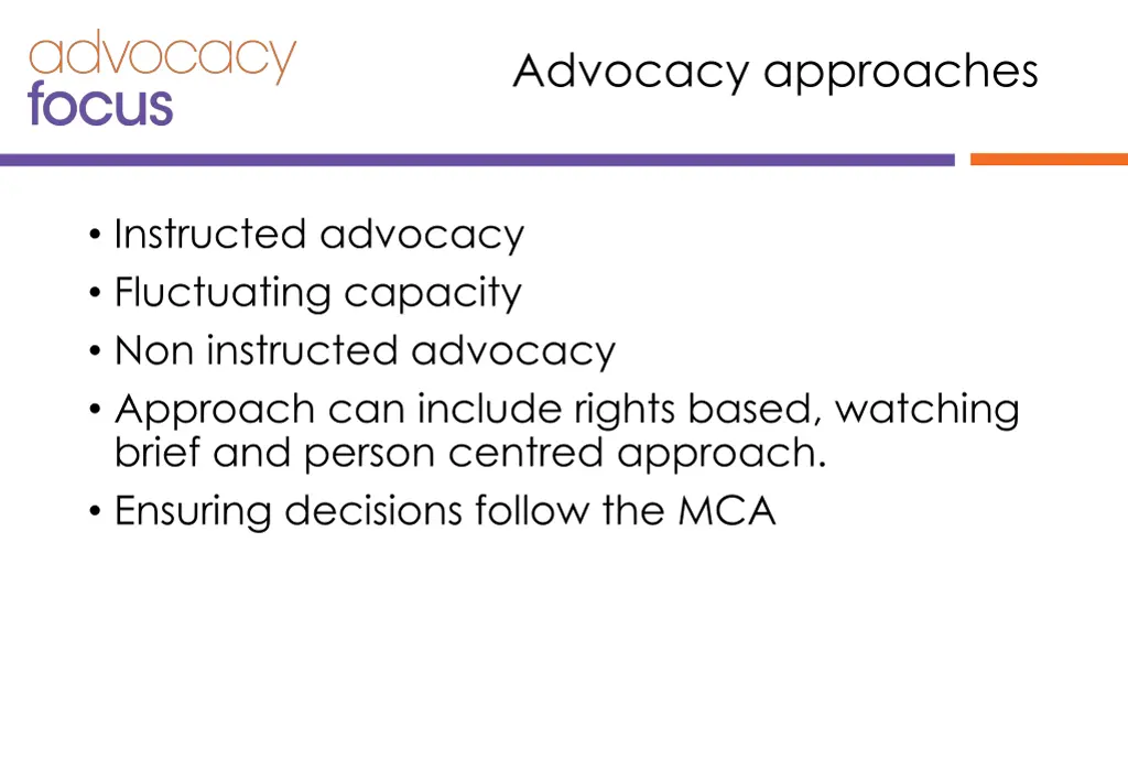 advocacy approaches