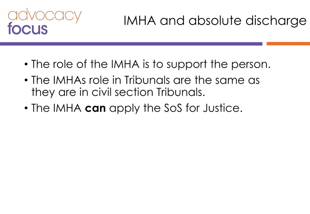 imha and absolute discharge