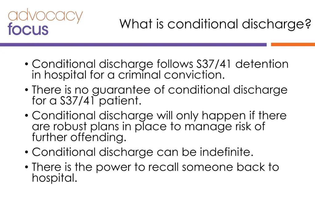 what is conditional discharge