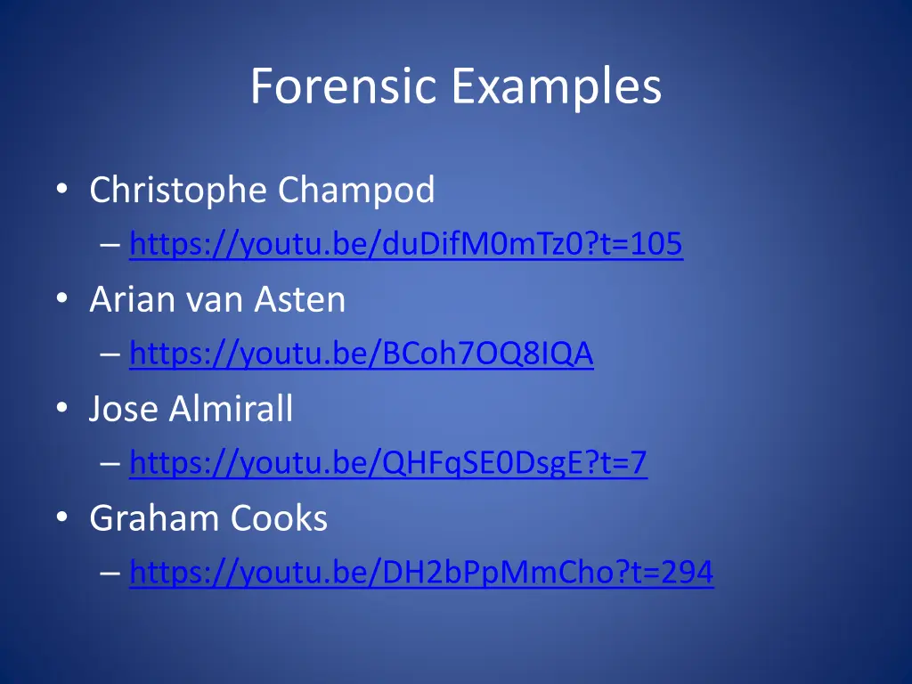 forensic examples