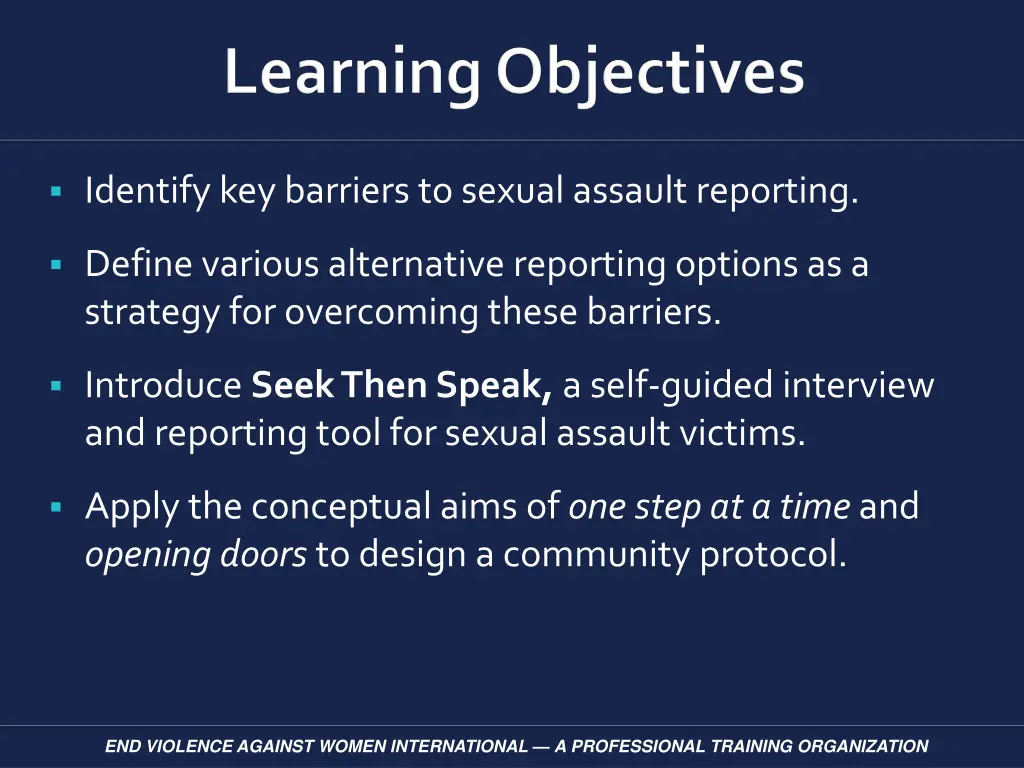 identify key barriers to sexual assault reporting