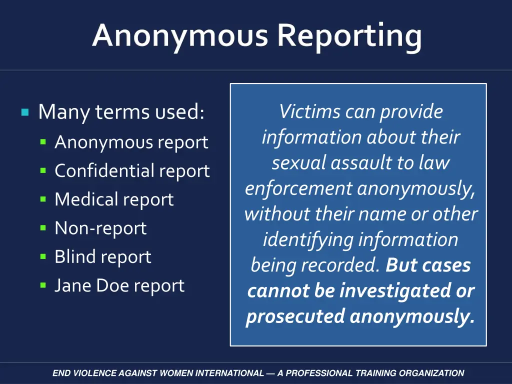 many terms used anonymous report confidential