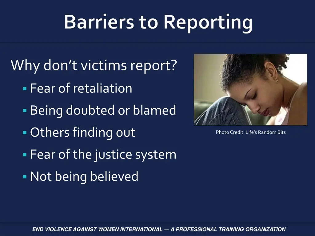 why don t victims report