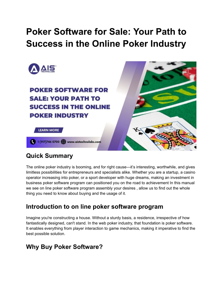 poker software for sale your path to success