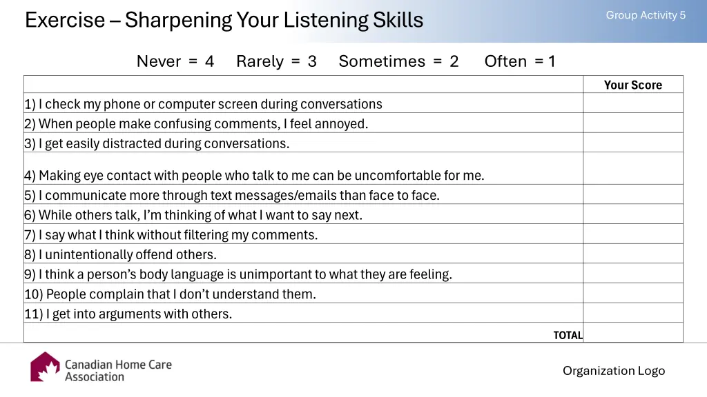 exercise sharpening your listening skills