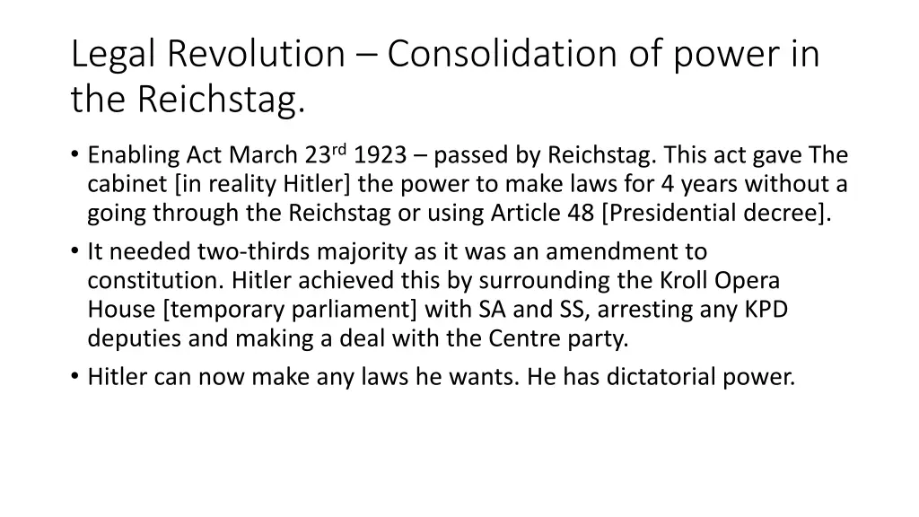 legal revolution consolidation of power 1