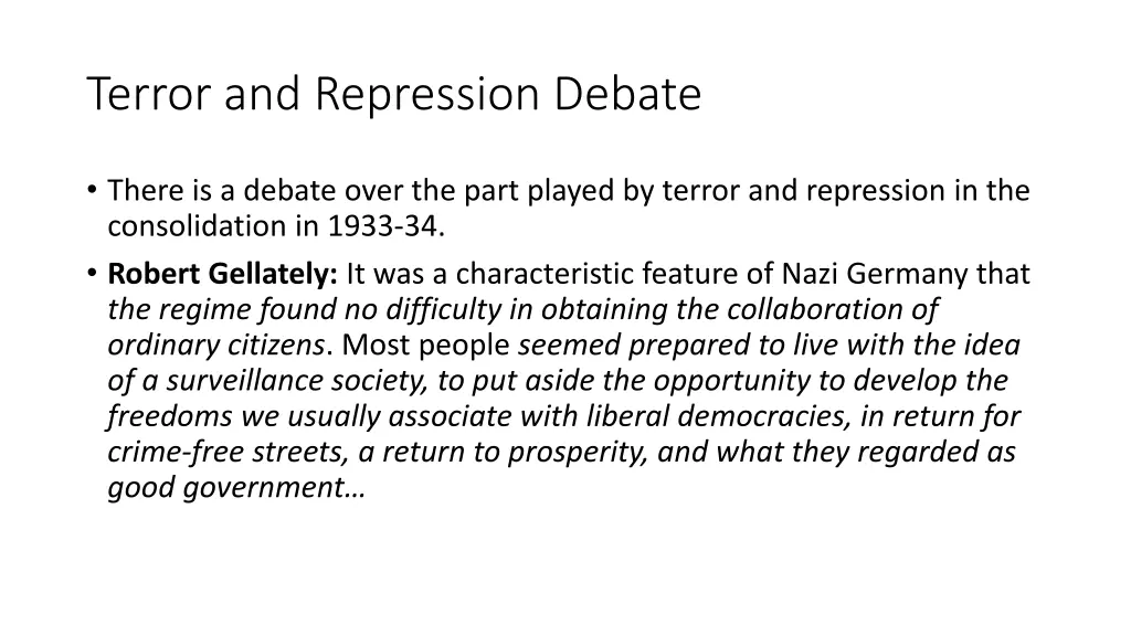 terror and repression debate