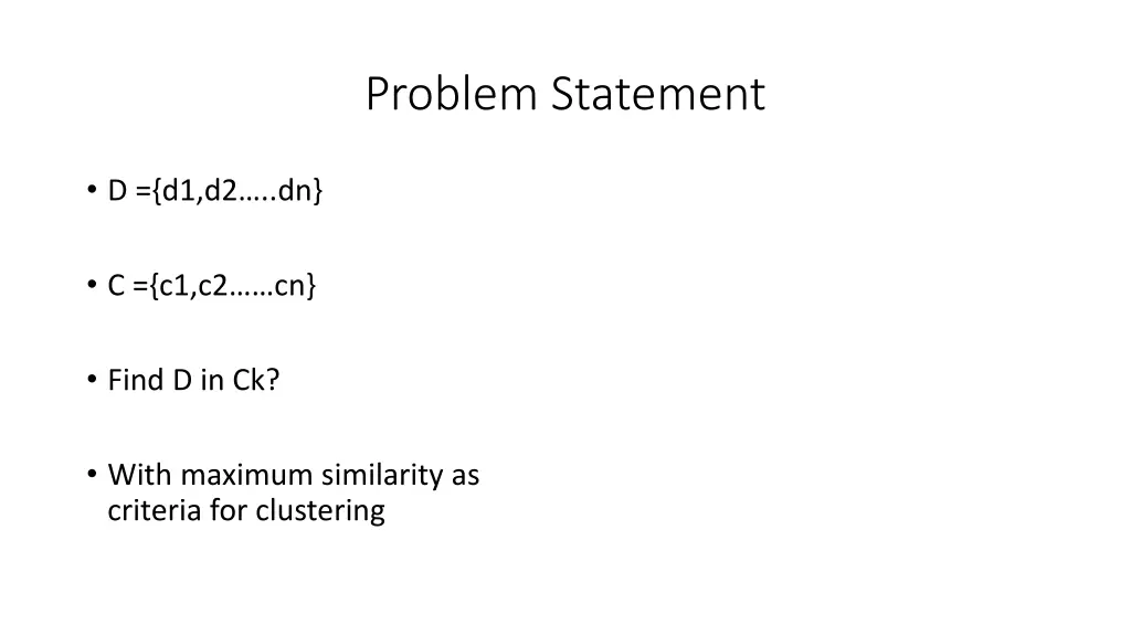 problem statement