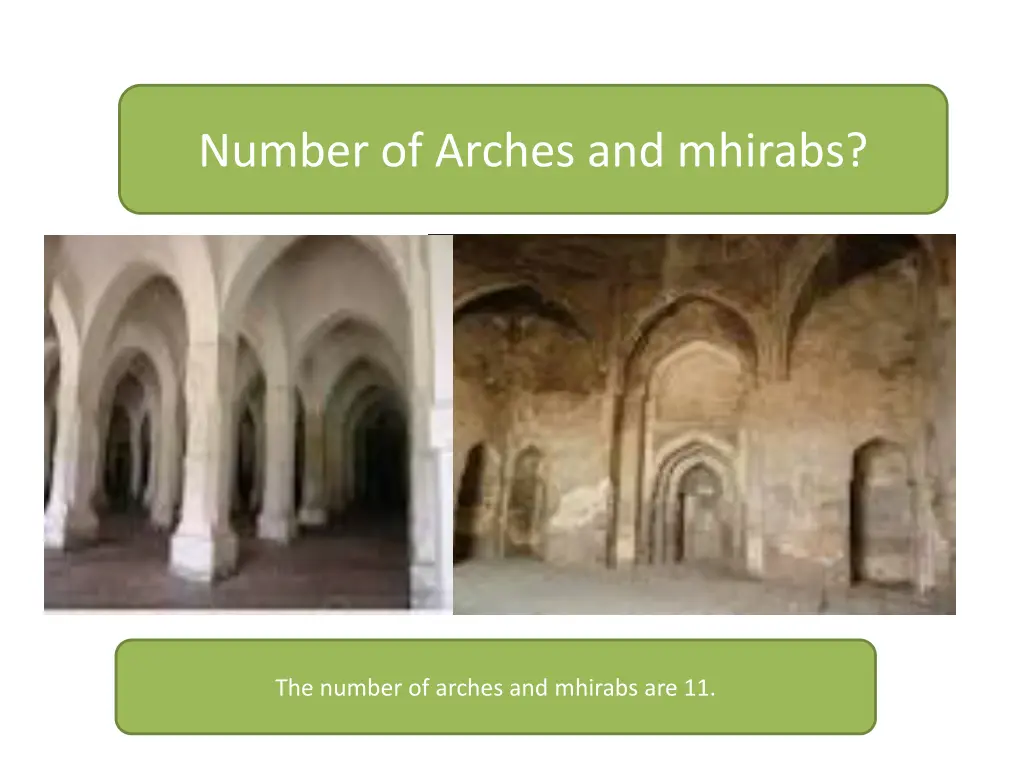 number of arches and mhirabs