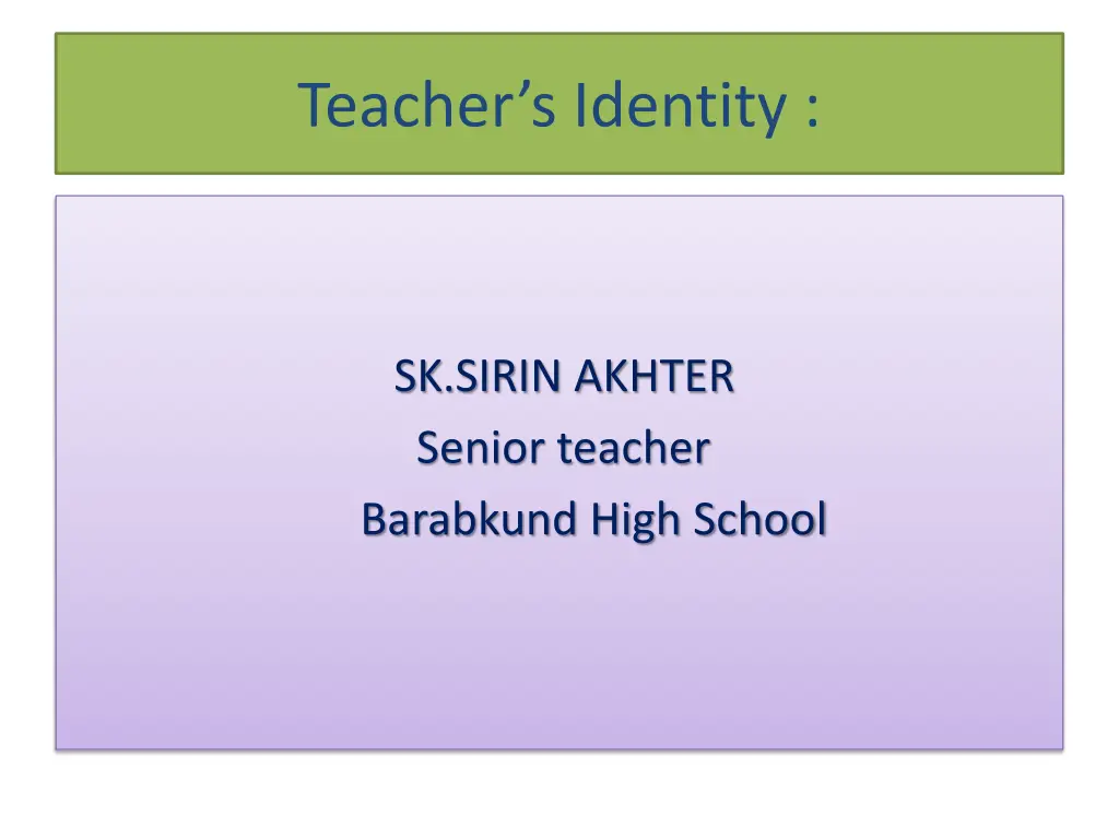 teacher s identity