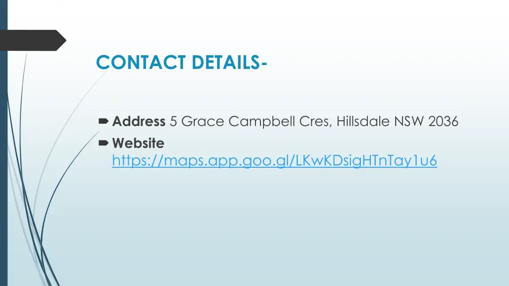 contact details