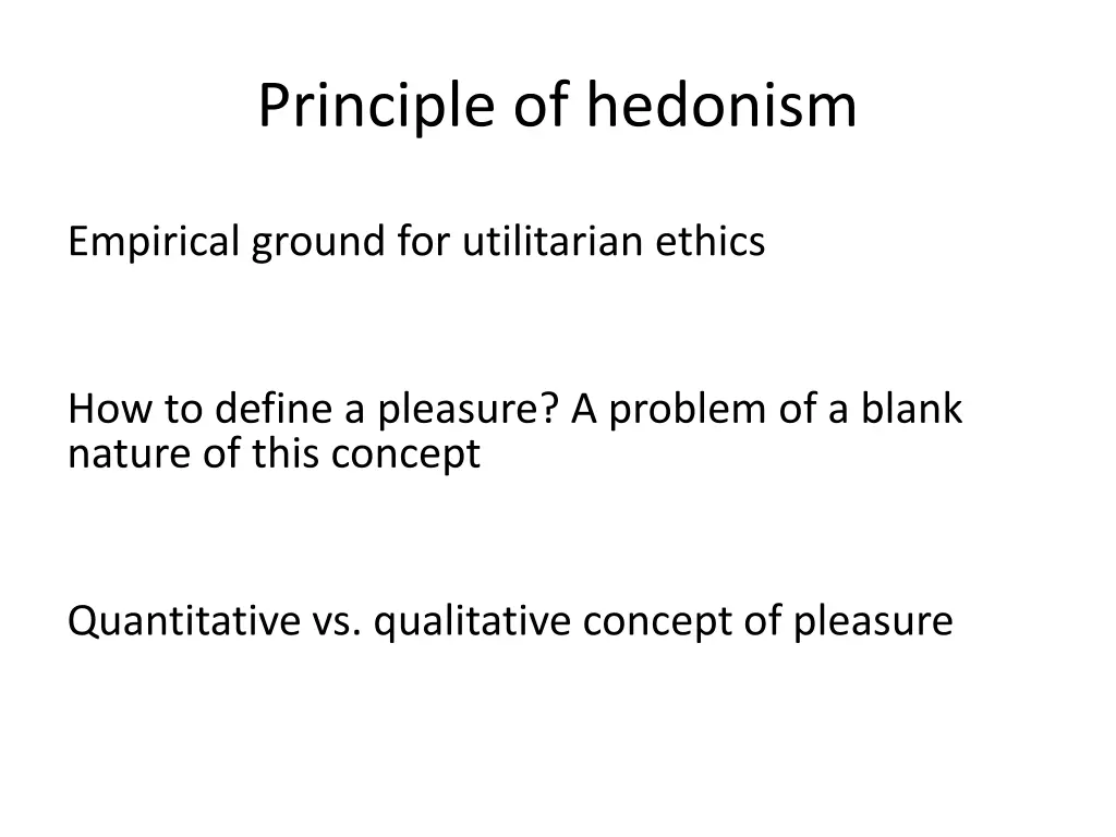 principle of hedonism