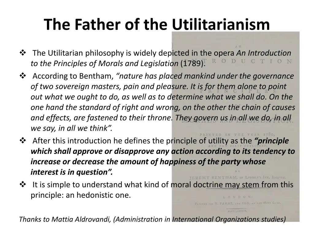 the father of the utilitarianism