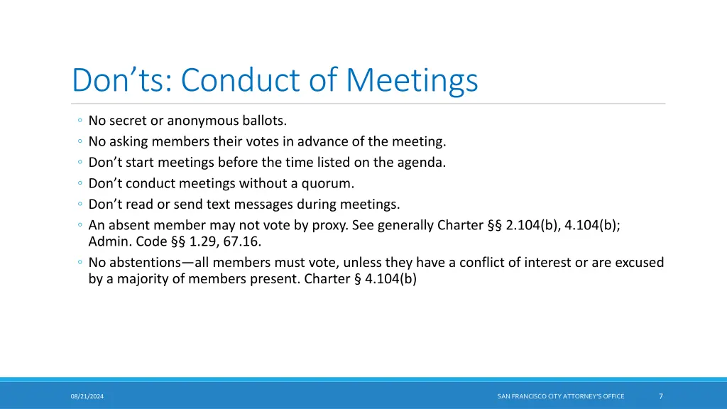 don ts conduct of meetings