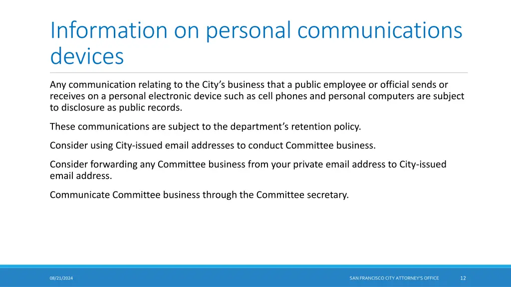 information on personal communications devices