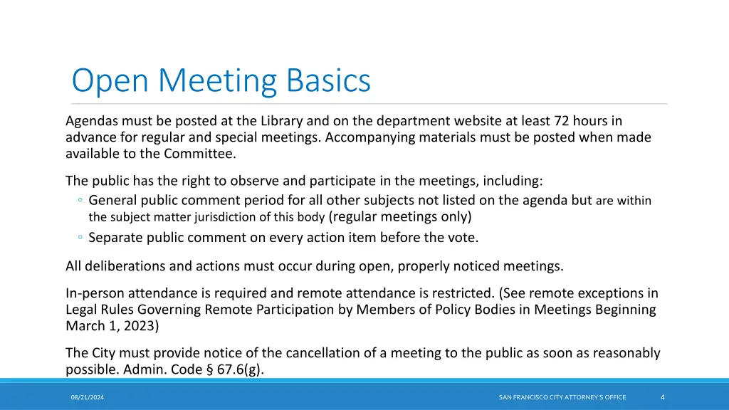 open meeting basics