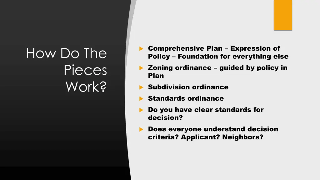 comprehensive plan expression of policy