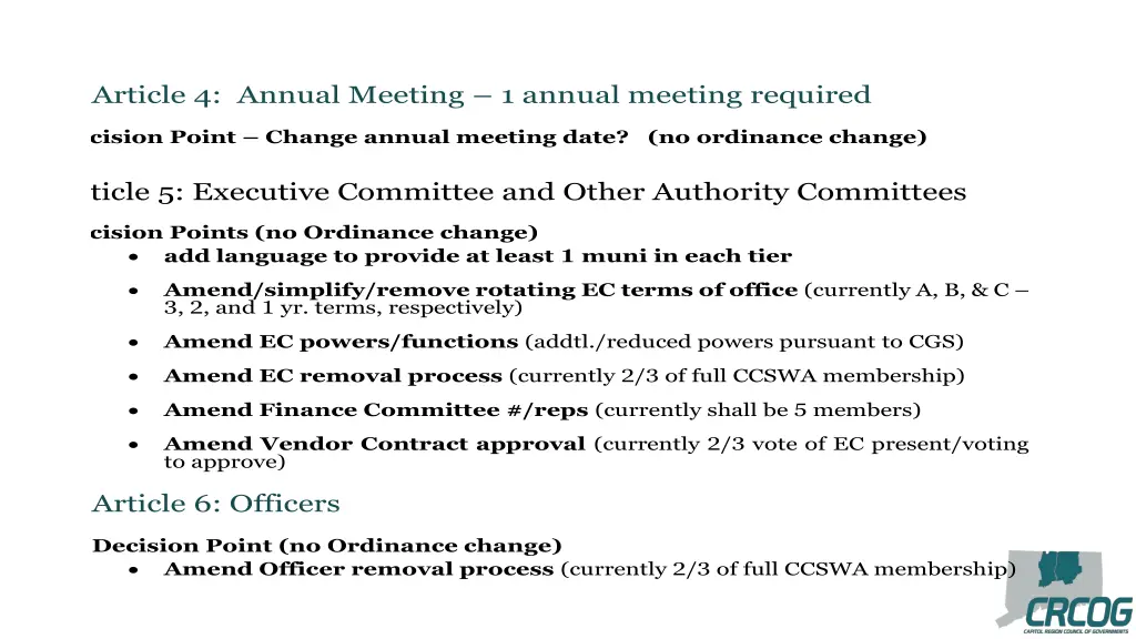 article 4 annual meeting 1 annual meeting required