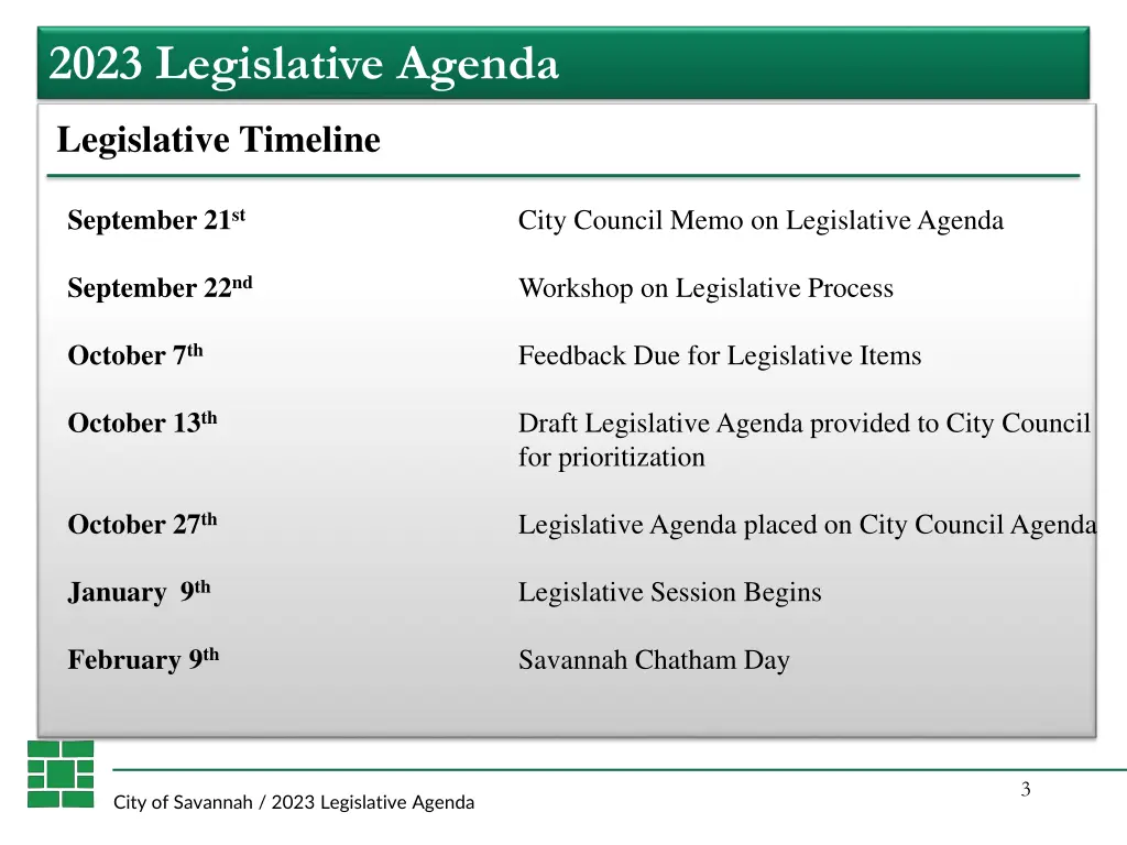 2023 legislative agenda