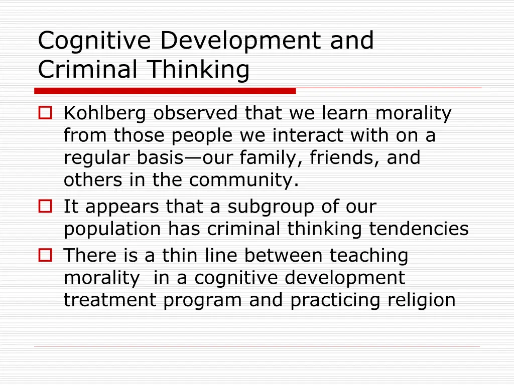 cognitive development and criminal thinking