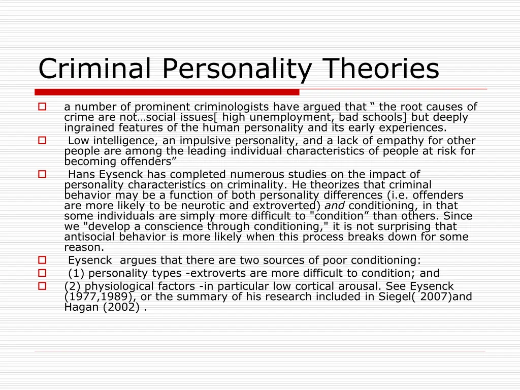 criminal personality theories