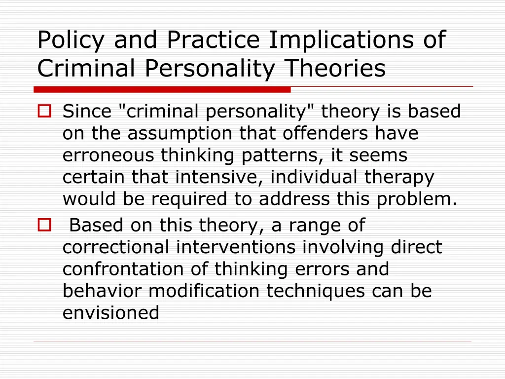 policy and practice implications of criminal