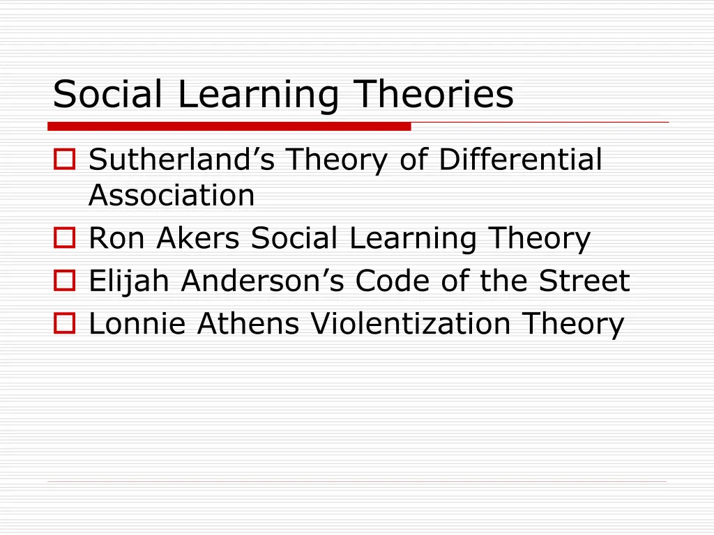 social learning theories