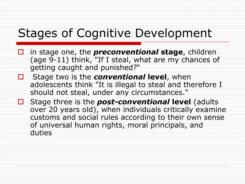 stages of cognitive development