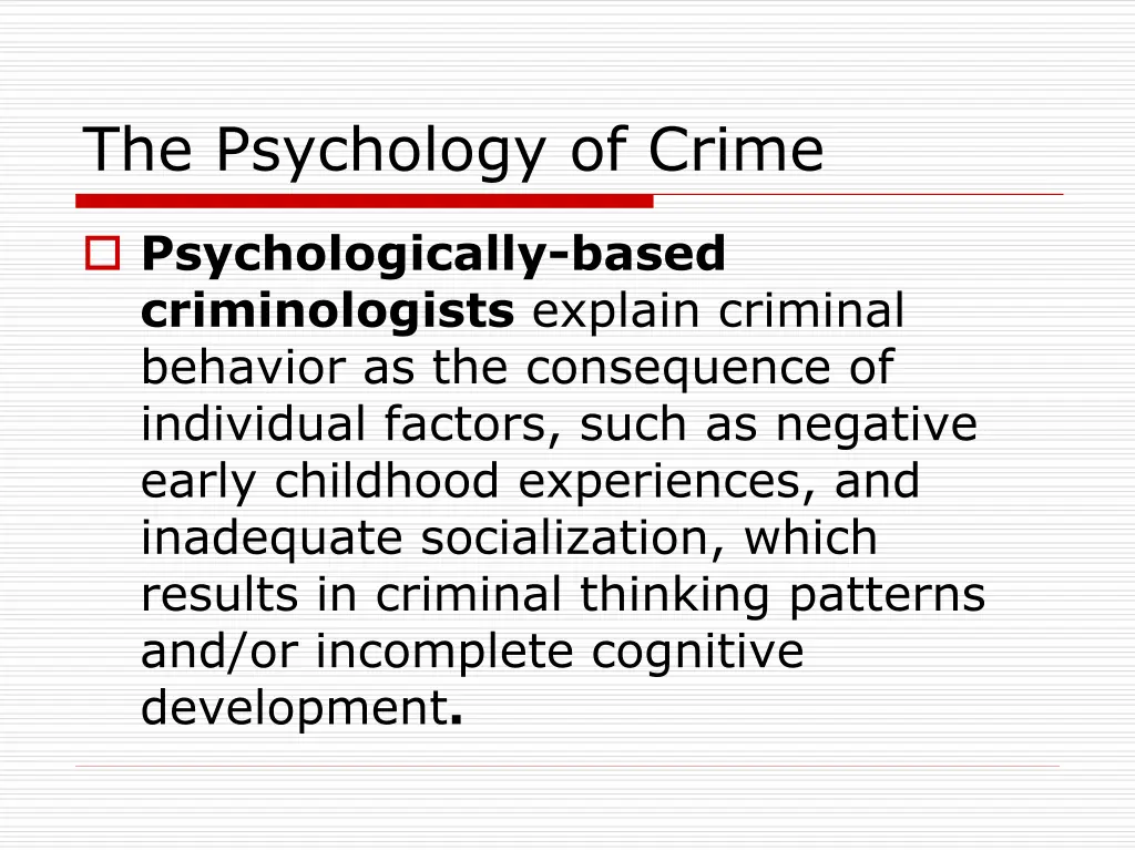 the psychology of crime