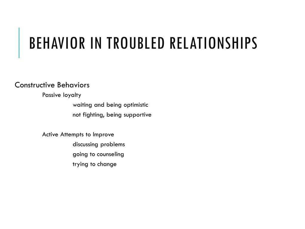 behavior in troubled relationships 1