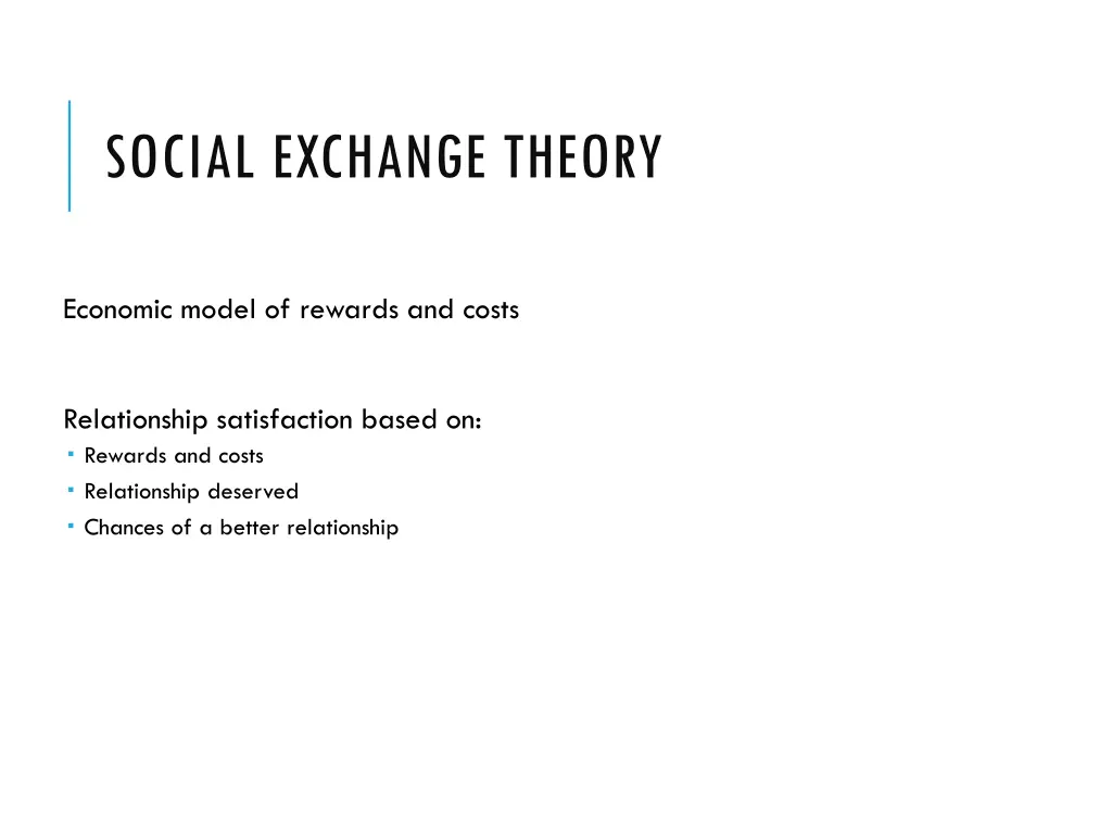 social exchange theory