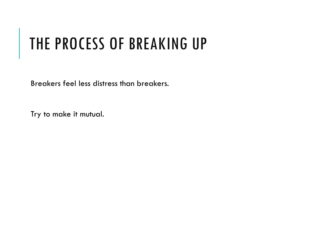 the process of breaking up