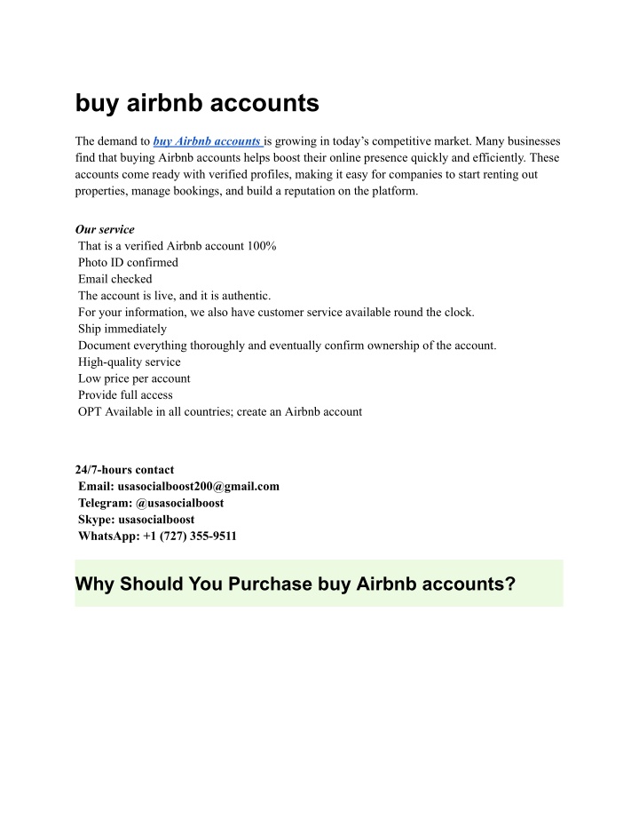 buy airbnb accounts