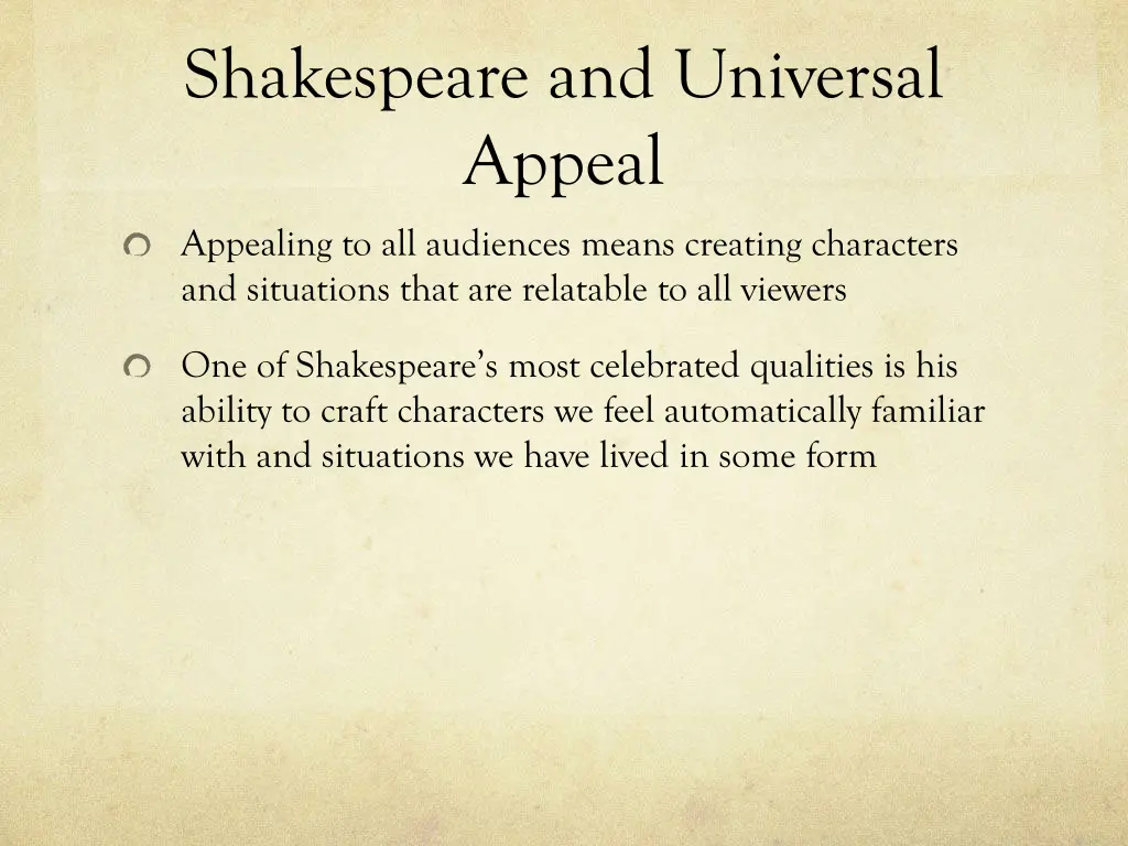 shakespeare and universal appeal