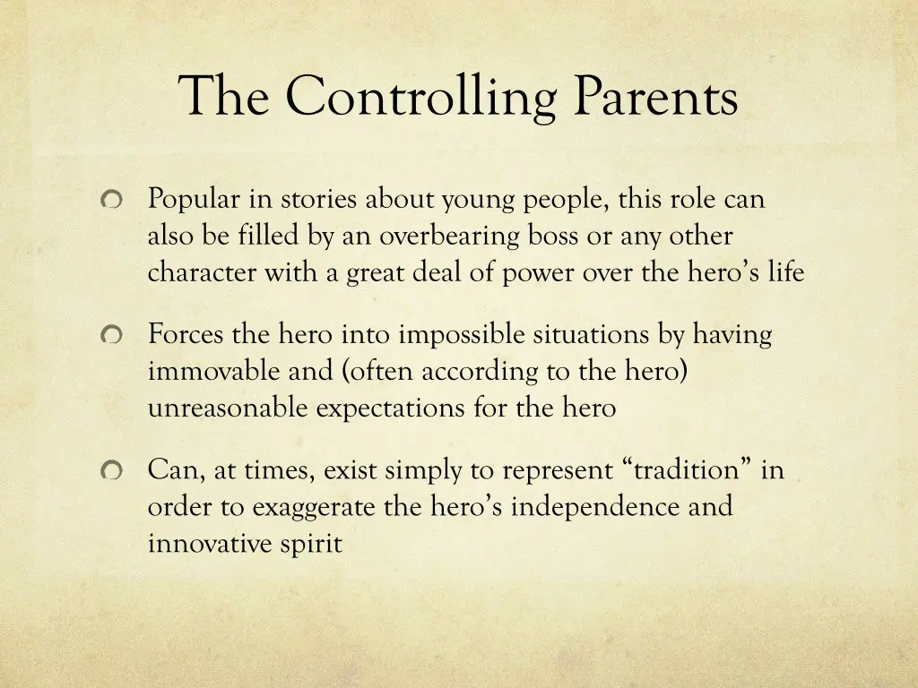 the controlling parents