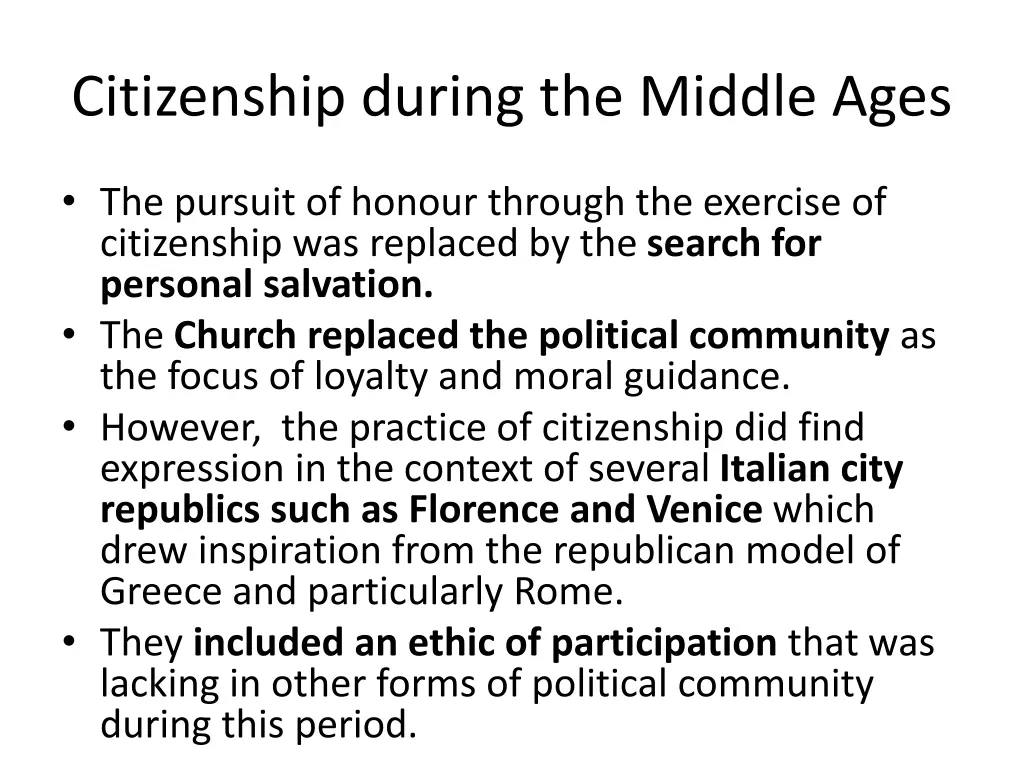 citizenship during the middle ages