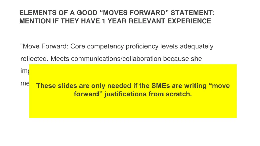 elements of a good moves forward statement 2