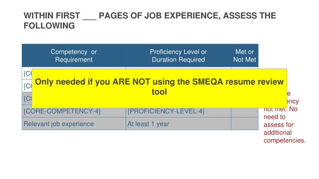 within first pages of job experience assess 1