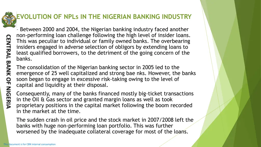 evolution of npls in the nigerian banking industry