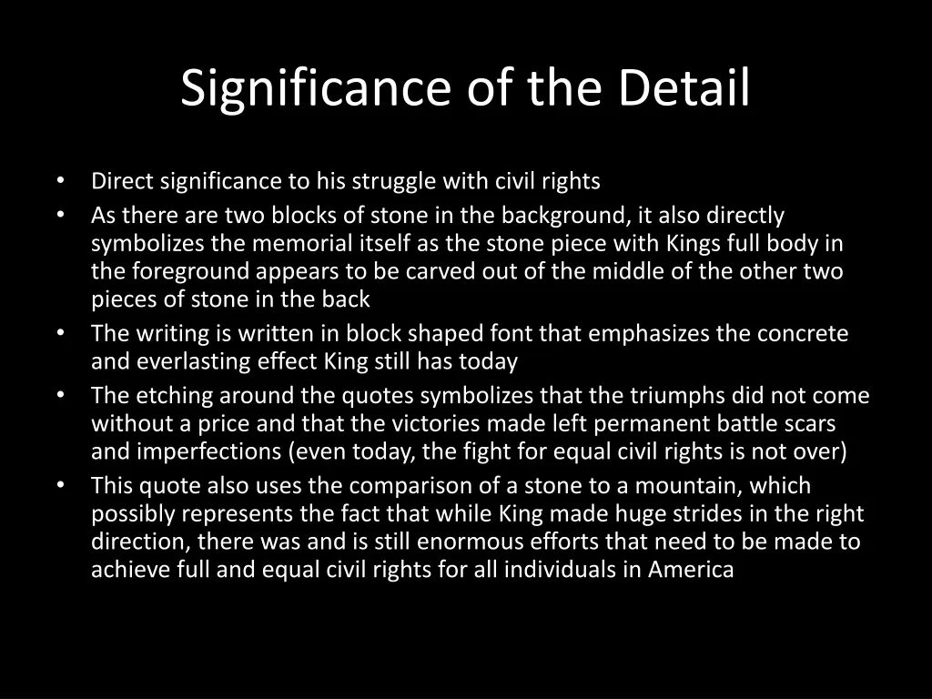 significance of the detail