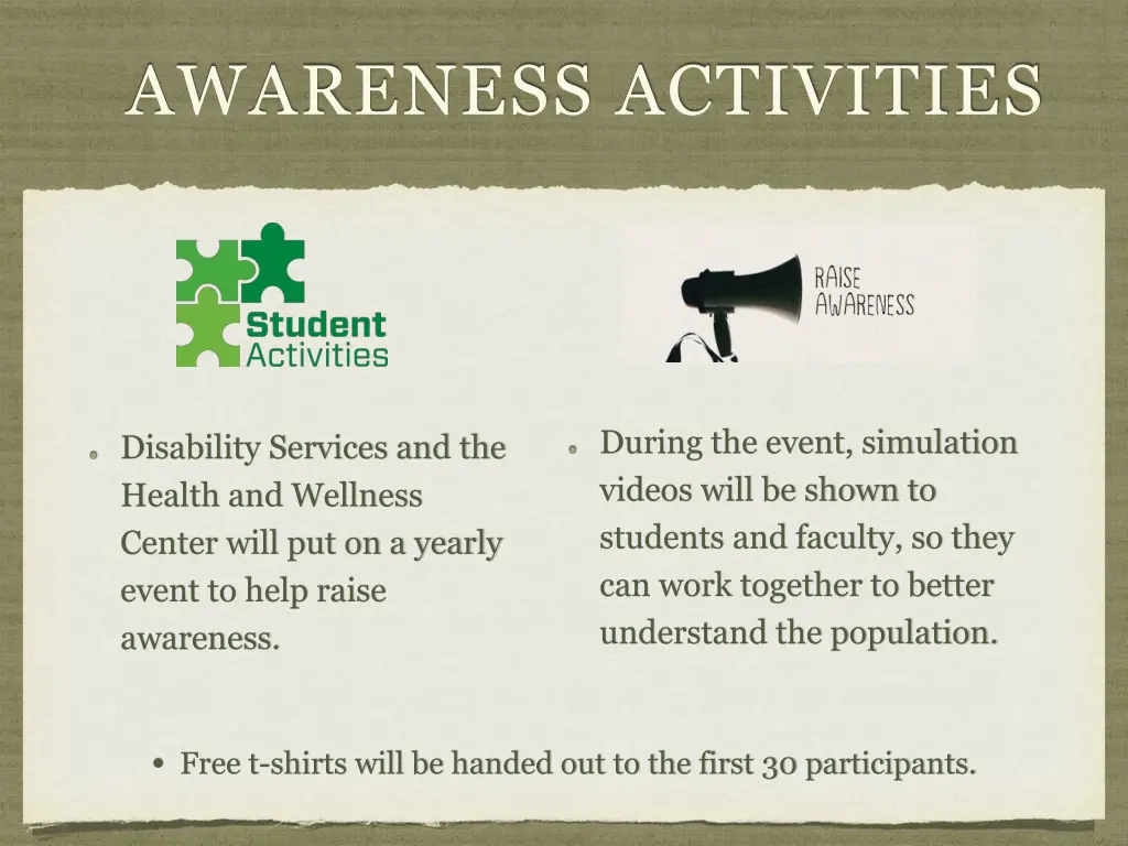 awareness activities