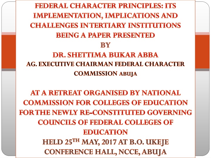 federal character principles its implementation