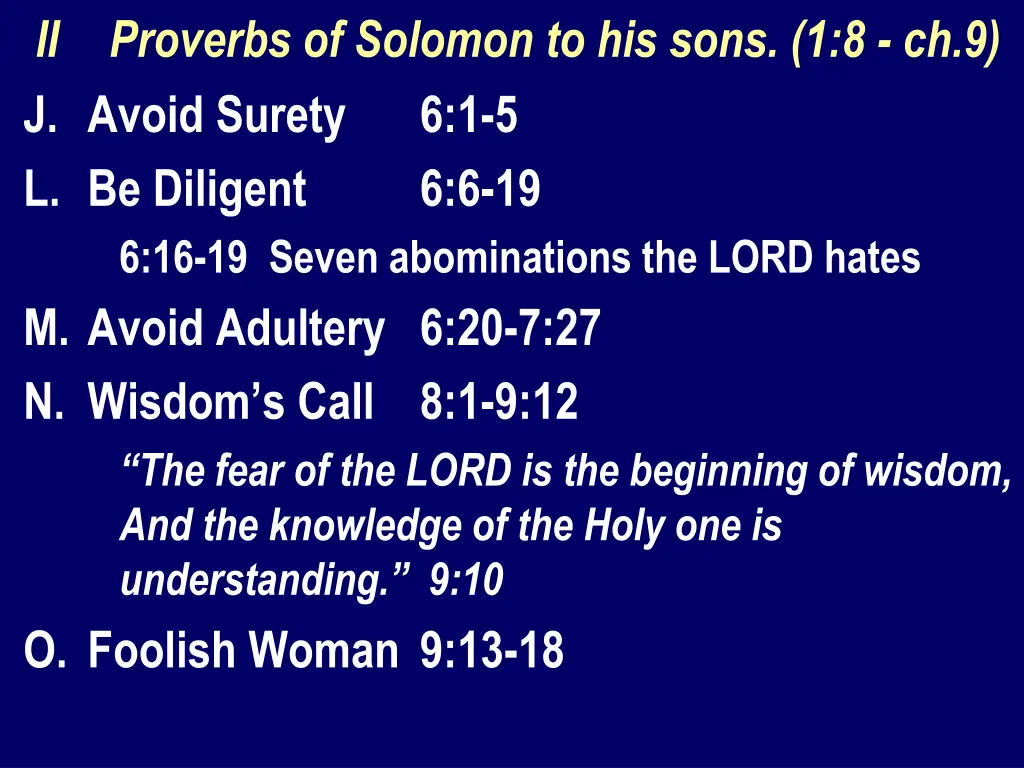 ii proverbs of solomon to his sons 2